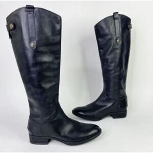 Sam Edelman women's size 6 black‎ leather knee-high penny riding boots